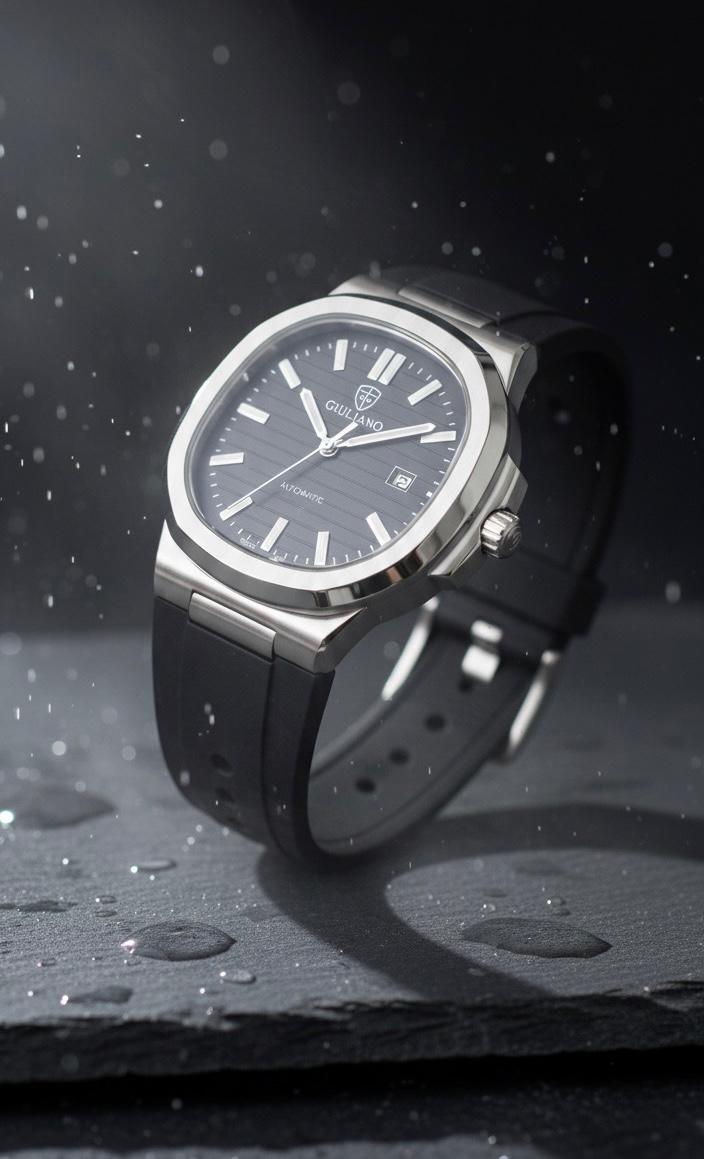 GIULIANO Automatic Black Dial Watch – Timeless Elegance in Motion